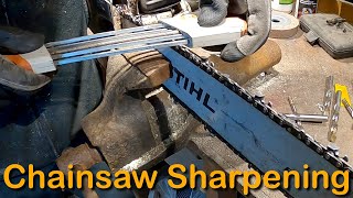 chainsaw sharpening with Stihl combi file [upl. by Mal]