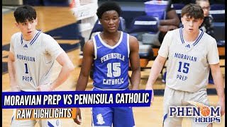 Ellis Brothers Head Back to the Outer Banks  Moravian Prep vs Peninsula Catholic Highlights [upl. by Kcirdes]