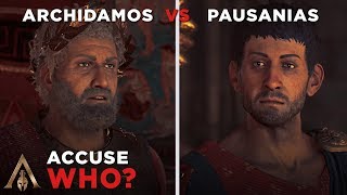 Accuse King Archidamos vs King Pausanias Who is Working for The Cult  Assassins Creed Odyssey [upl. by Schriever]