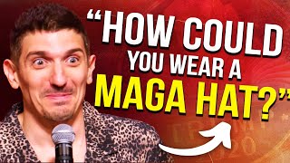 KAREN LOSES IT ON TRUMP HAT  Andrew Schulz  FULL CLIP [upl. by Bently]