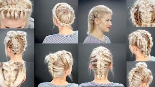 10 FAUX BRAIDED SHORT HAIRSTYLES Tutorial  Milabu [upl. by Ennaxxor750]