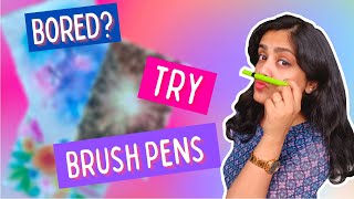 3 Creative Painting Ideas Of Brush Pens  Step By Step Tutorial For Beginners  PaintellectualPriyA [upl. by Siahc]