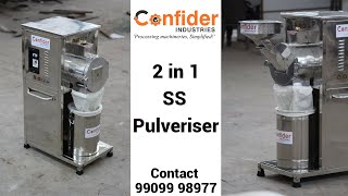 2 in 1 SS Mini Pulverizer for Flour amp Masala Mill Price of Pulverizer Masala Griding Machine [upl. by Marcos]