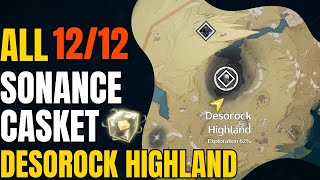 Wuthering Waves All 12 Sonance Casket Locations in Desorock Highland  100 Exploration Guide [upl. by Rehtnug]