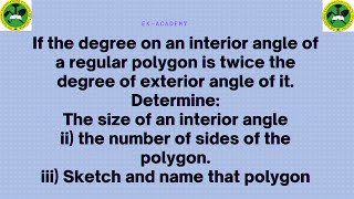 regular polygon question maths necta tanzania elimupopote kiganjani [upl. by Peterson436]