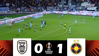 PAOK vs FCSB 01  UEFA Europa League 202425  Match Highlights [upl. by Eniad]