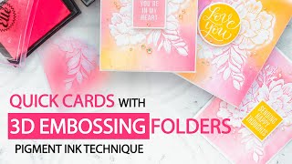 3D Embossed Floral Cards with Simon Says Stamp NEW 3D Embossing Folders [upl. by Schluter]