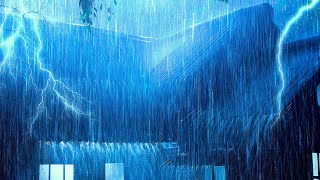 BEAT INSOMNIA IN 3 MINUTES with Strong Rain Thunderstorm on Tin Roof Heavy Thunder amp Howling Wind [upl. by Amalita540]