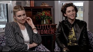 LITTLE WOMEN cast interviews  Ronan Chalamet Gerwig Dern Pugh and Scanlen [upl. by Yhtak912]