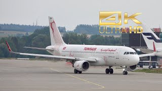 4K Airbus A320214 Tunisair TSIMW departure at Munich Airport MUC EDDM [upl. by Muldon147]