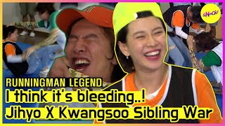 RUNNINGMAN THE LEGEND What happened if JIHYO and KWANGSOO wrestle each other🥊 ENG SUB [upl. by Derzon347]