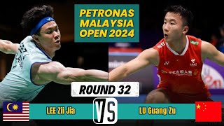 Lee Zii Jia MAS vs Lu Guang Zu CHN  R32  PETRONAS Malaysia Open 2024 [upl. by Ileane]