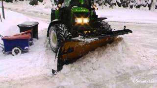 John Deere 6430 Plowing Snow [upl. by Gordie]