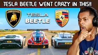 GT3 RS vs Tesla Beetle vs Lambo SV DRAG RACE  REACTION [upl. by Alil529]