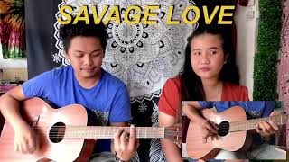 Savage Love ACOUSTIC COVER feat Marj [upl. by Akiemehs]