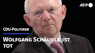 Langjähriger CDUPolitiker Wolfgang Schäuble ist tot  AFP [upl. by Rima]