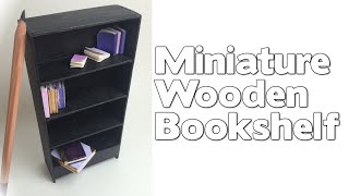 DIY Miniature Wooden Dollhouse Bookshelf [upl. by Nwahsav]