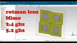 rotman lens antenna as power divider or power combiner in cst [upl. by Tnafni]