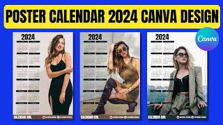 PAANO GUMAWA NG POSTER CALENDAR 2024 GAMIT ANG FREE ACCOUNT SA CANVA  TAGALOG TUTORIAL [upl. by Ocirederf]