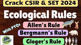 Ecological Rules Allens  Bergmanns  Glogers  Body Size amp Colouration  Biodotcom  CSIR [upl. by Liman]