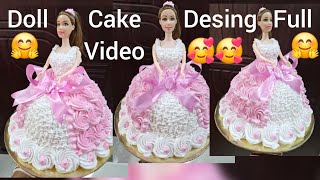 how to make barbie cakedoll cake design 🤗cake dollcakepinkiscake cakevideo decoration tasty 🥰 [upl. by Cosimo]