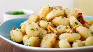 Quick Gnocchi with Crispy Garlic [upl. by Hallette]