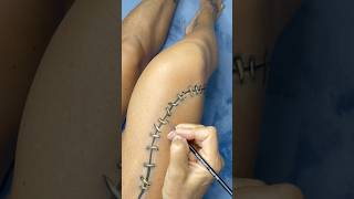 Delores from Beetlejuice  Stapled Leg SFX Using Body Paint amp Makeup [upl. by Eidaj]