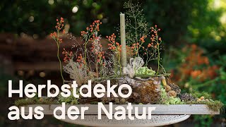 DIY Herbstdekoration Baumstamm mit Naturmaterialien gestalten 🍁✨ [upl. by As]