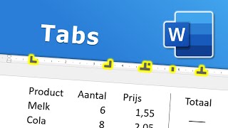 Tabs  instellen aanpassen en verwijderen in Word [upl. by Irena]