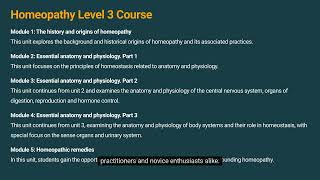 Homeopathy Level 3 QLS Course [upl. by Nored]