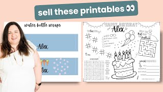 Make Party Printables in Canva to SELL on Etsy 💰 [upl. by Nitsug]