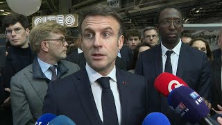 Salon de lagriculture Macron évoque quot500 énervésquot qui ne sont pas la majorité  AFP Extrait [upl. by Neukam]