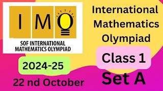 FavFive  SOF International Mathematics Olympiad Class 1 20242025 Set A  imo sof  maths [upl. by Allveta]