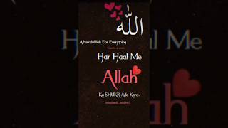 Har Haal Me Allha Ka Shukr Ado Karo islamicvideo islamicgod islamicstatus love shirk wiil [upl. by Hevak345]