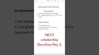 2 CGPA Required for MEXT Scholarship 2025 mextscholarship mext viral [upl. by Devy671]