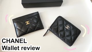 Chanel card holder  Chanel zipped coin purse  รีวิวกระเป๋าสตางค์ CHANEL [upl. by Suedama]