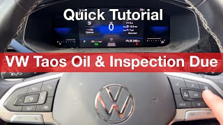 2022  2024 Volkswagen Taos Oil Service and inspection due message reset  maintenance menu 2023 [upl. by Vocaay]