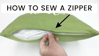 How To Sew A Zipper  Into A Pillow [upl. by Dallman]