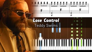 Teddy Swims  Lose Control  Accurate Piano Tutorial with Sheet Music [upl. by Rednaxela]