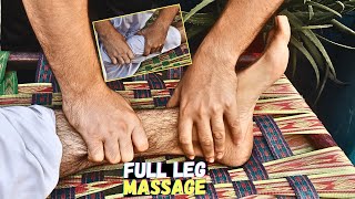 Leg Massage For Pain Relief ASMR Thigh And Calf Massage For Feet Massage [upl. by Akinwahs433]