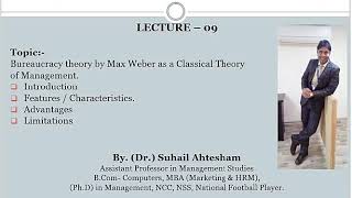 Notes on Bureaucracy Theory of Management by Dr Suhail Ahtesham [upl. by Carrissa]