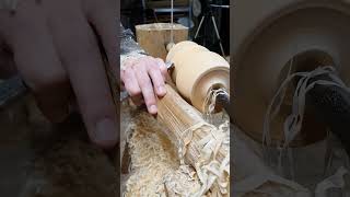 Pole lathe wood turning a pair of end grain cups woodworking polelathe handmade woodturning [upl. by Eelinej]