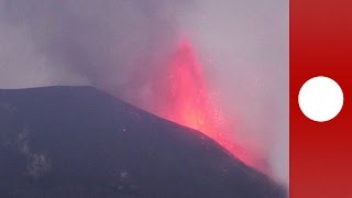 Mount Etna explodes spurting out lava Sicily [upl. by Nawor697]