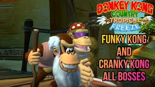 funky kong and cranky kong all bosses 2 player [upl. by Sunshine]