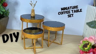 How make Mini Tables  Doll House Miniature  Decor ideas Art  Mini Table set [upl. by Rednas211]