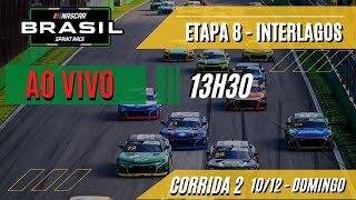 AO VIVO CORRIDA 2  ETAPA 8  INTERLAGOS  NASCAR BRASIL [upl. by Kessler]