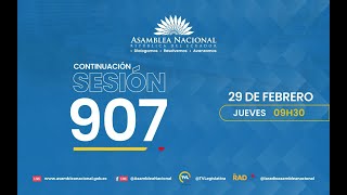 Siga en vivo la Continuación de la Sesión 907 del Pleno de la Asamblea Nacional del Ecuador [upl. by Verge]