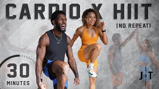 30 Minute Full Body Cardio HIIT Workout NO REPEAT [upl. by Nimsaj]