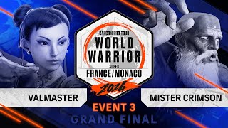 Valmaster ChunLi vs Mister Crimson Dhalsim  Grand Final  France  World Warrior 2024 [upl. by Zeralda881]