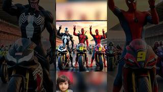 Who best bike racing venom SpiderMan and captain America spidermanavengersmarvelshortsviral [upl. by Stacia]